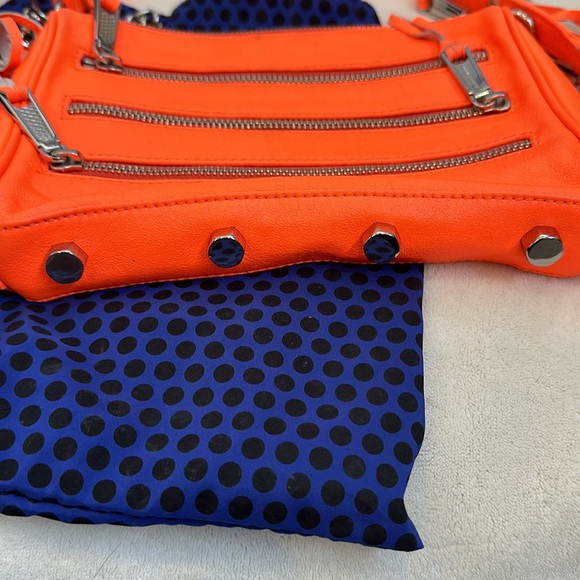 Neon orange Rebecca minkoff 5 zip mini Mac crossbody bag with dust bag - Picture 3 of 9
